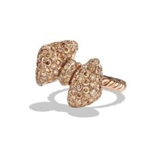 Diamond Ring attached to bracelet  57 round diamonds in 18K Rose gold -  Olivacom