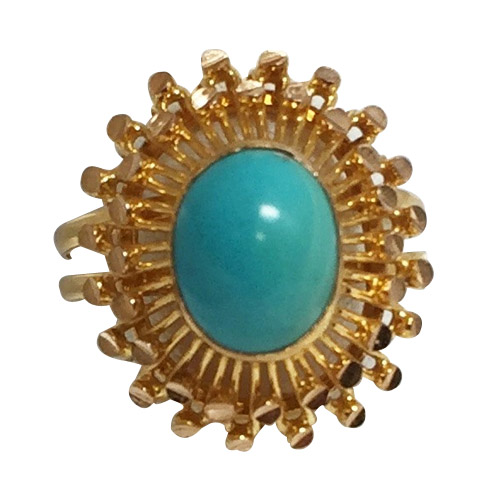 18 K Yellow Gold Turquoise Ring