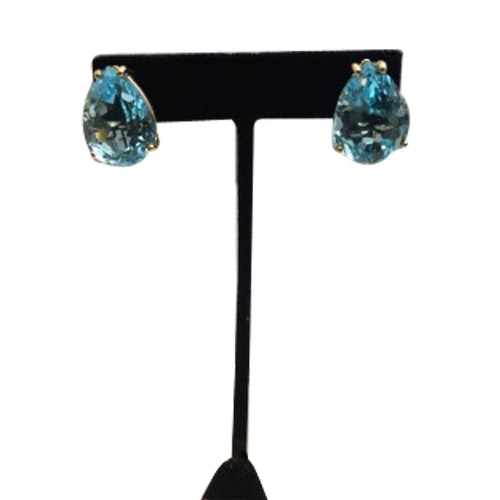 14k yellow gold pear shaped blue topaz earrings 14k yellow gold pear shaped blue topaz earrings