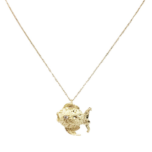 yellow gold necklace with fish pendant yellow gold necklace with fish pendant