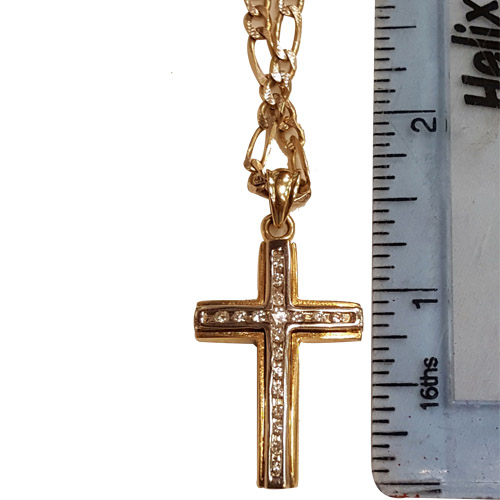 14k yellow gold cross pendant w/diamonds 14k yellow gold cross pendant w/diamonds