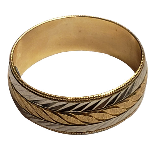 14k yellow and white gold men's band 14k yellow and white gold men's band