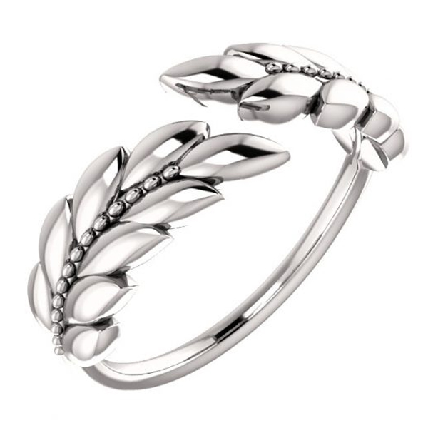 WHITE GOLD LEAF RING
