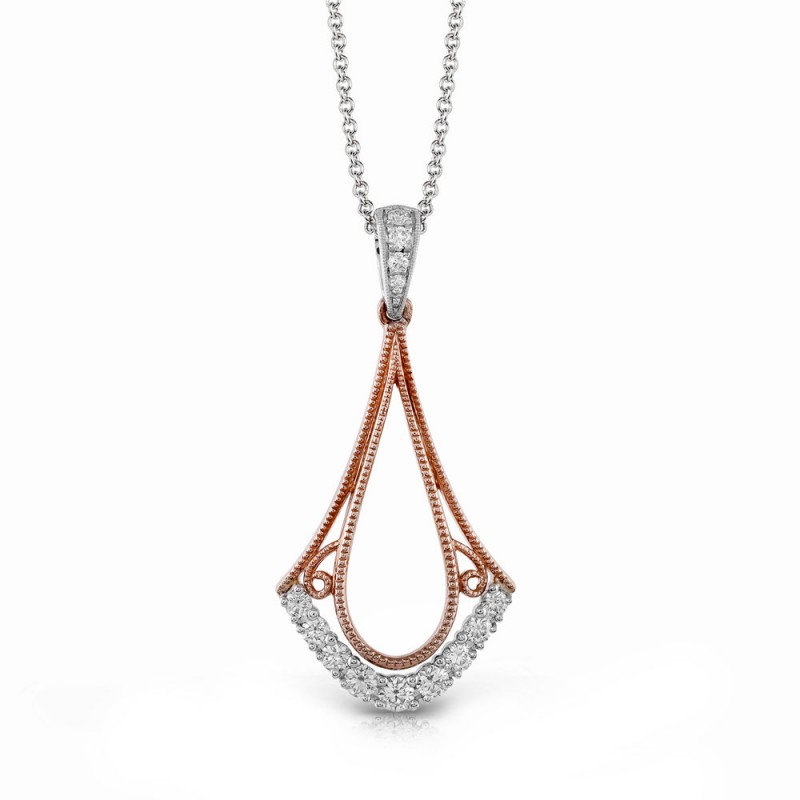 18K WHITE AND ROSE GOLD PENDANT 28D