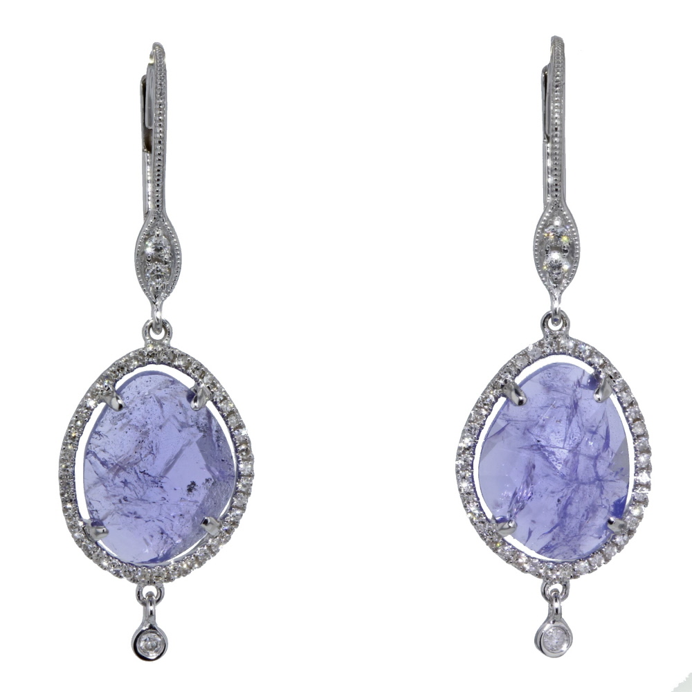 White 14 Karat Dangle Drop Earrings