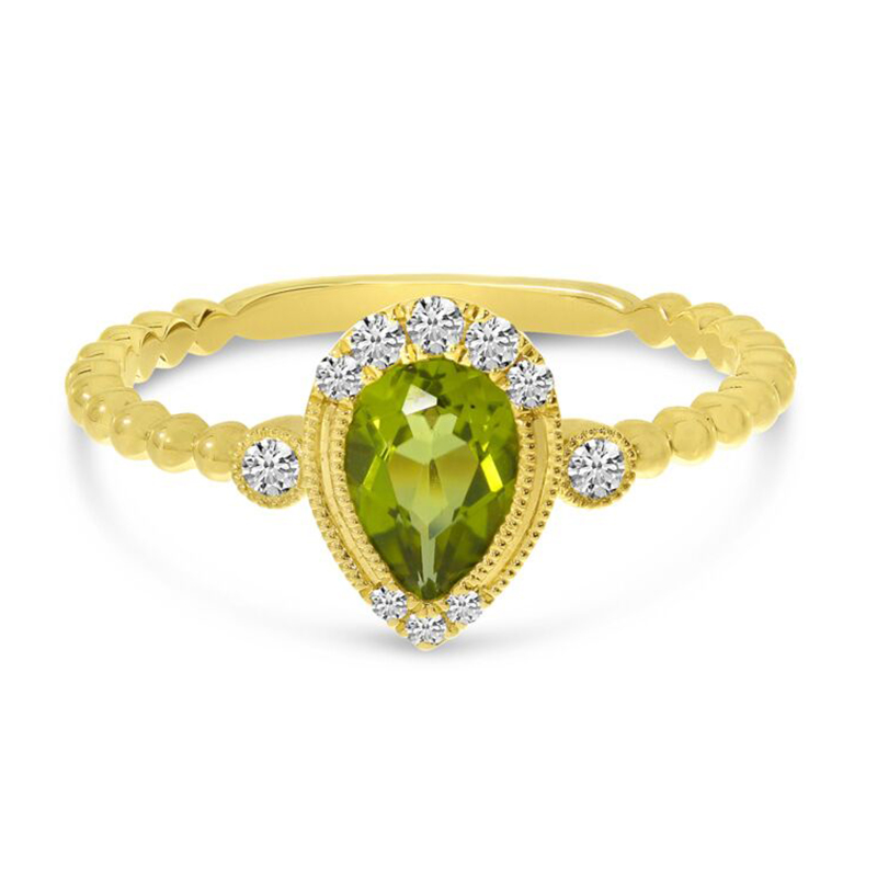 PERIDOT AND DIAMOND STACKING RING