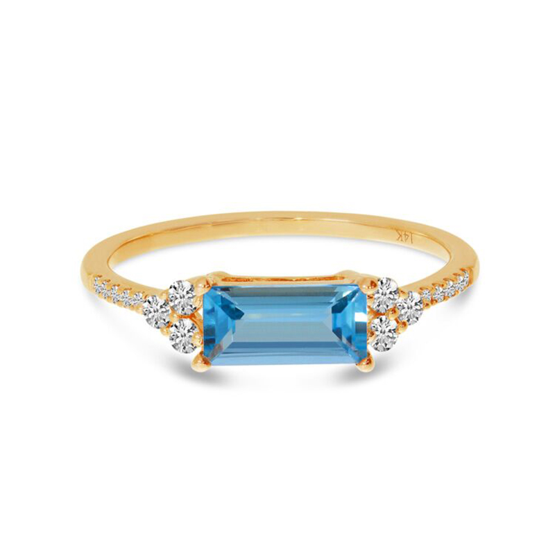 ROSE GOLD BLUE TOPAZ RING