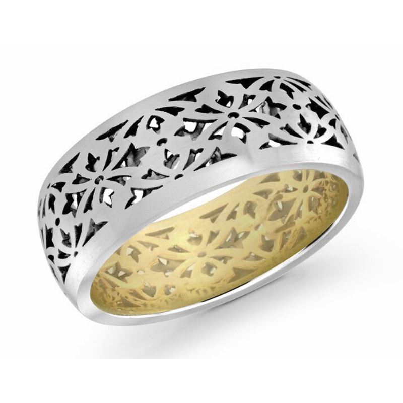 MENS 18K OPENWORK WEDDING RING