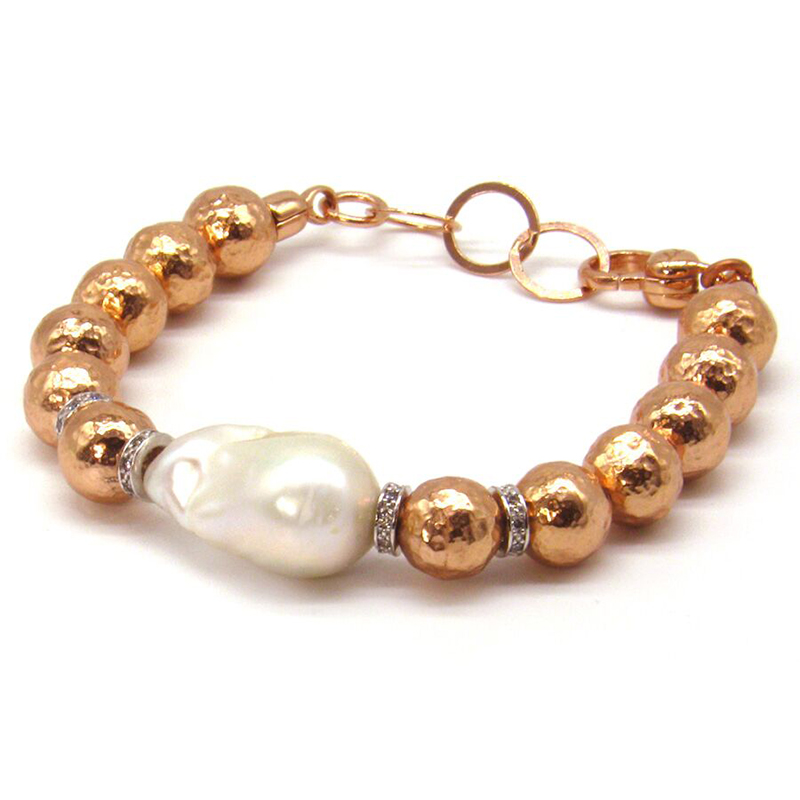 STERLING SILVER BRACELET WITH BAROQUE PEARL STERLING SILVER BRACELET WITH BAROQUE PEARL