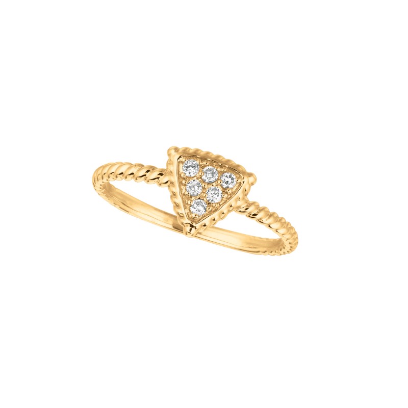 011 ct GH SI2 Diamond triangle ring In 14K Yellow Gold