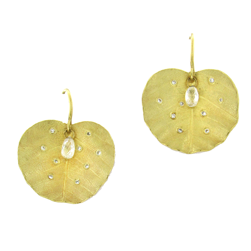 BARBARA HEINRICH LOTUS LEAF DIAMOND EARRINGS BARBARA HEINRICH LOTUS LEAF DIAMOND EARRINGS