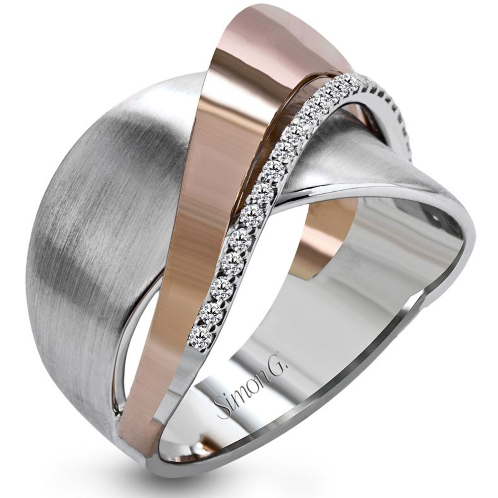 18K WHITE AND ROSE GOLD BAND 12D