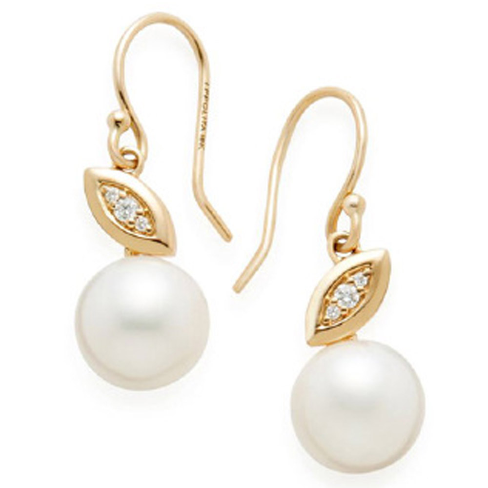 Ippolita Nova 18K Yellow Gold Pearl  Diamond Drop Earrings