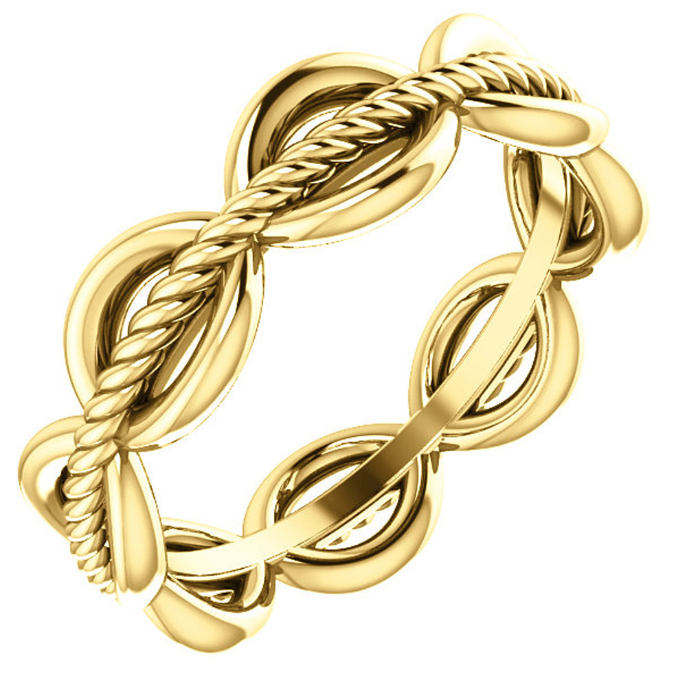 14K Yellow Rope Design Band Size 5