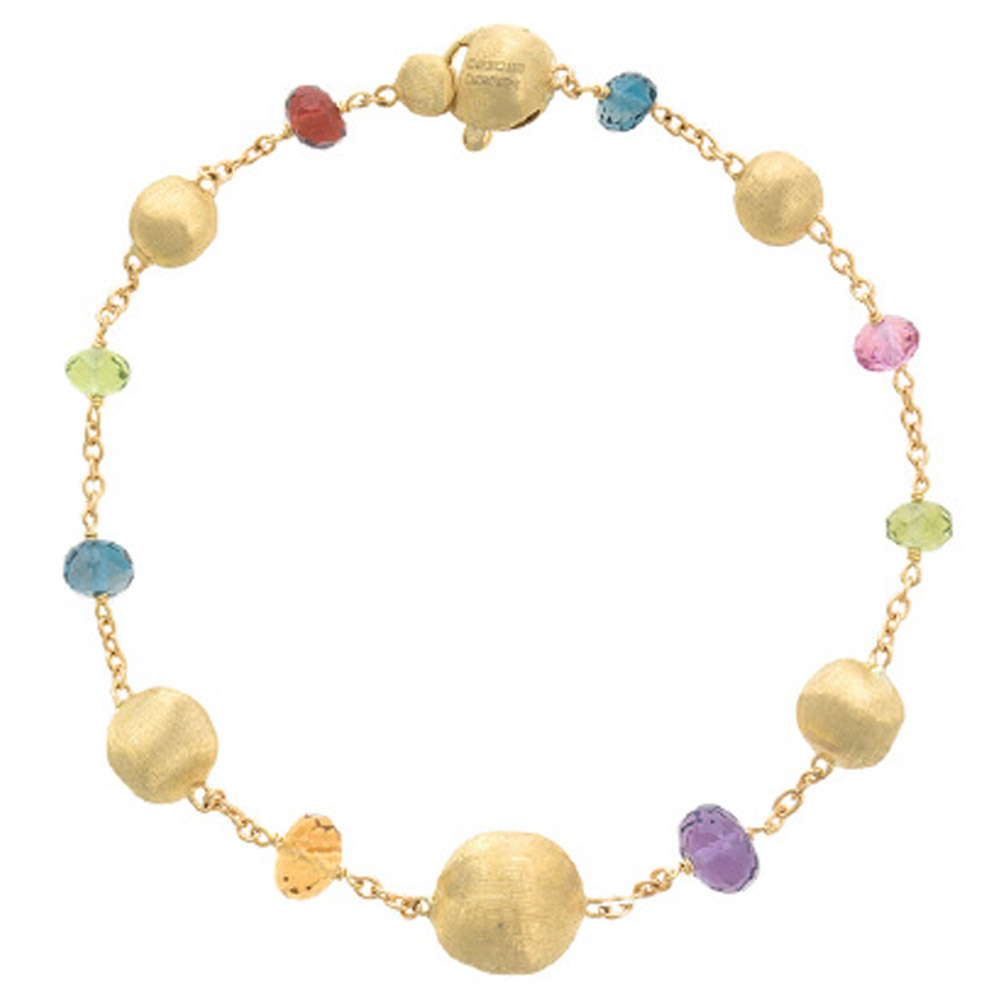 Marco Bicego Africa 18KT Yellow Gold and Colored Gemstone Bracelet