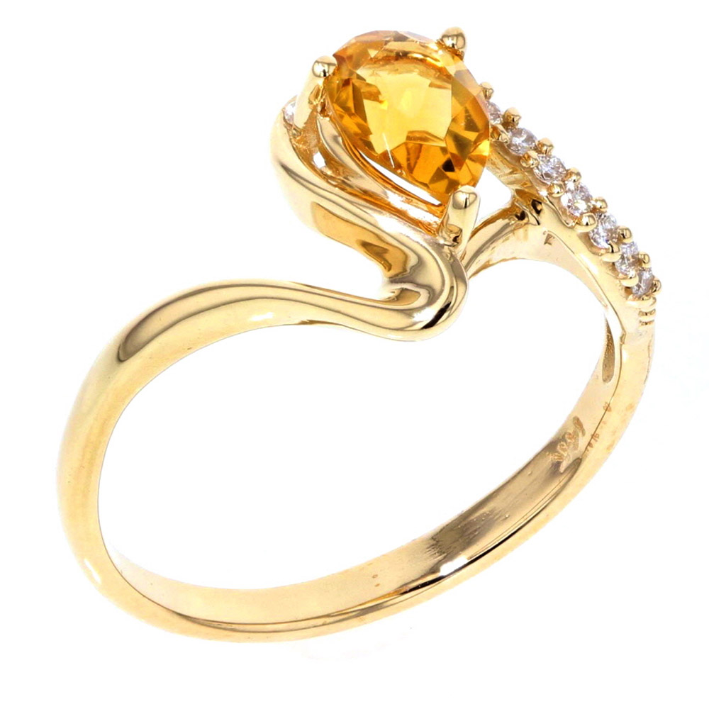 Ladys Yellow 14 Karat Fashion Ring 
