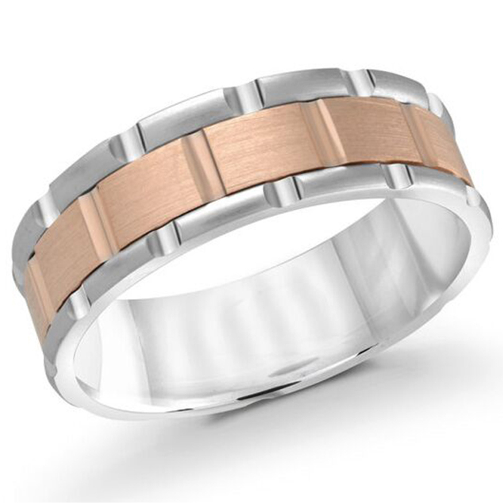 TWO TONE MENS WEDDING BAND