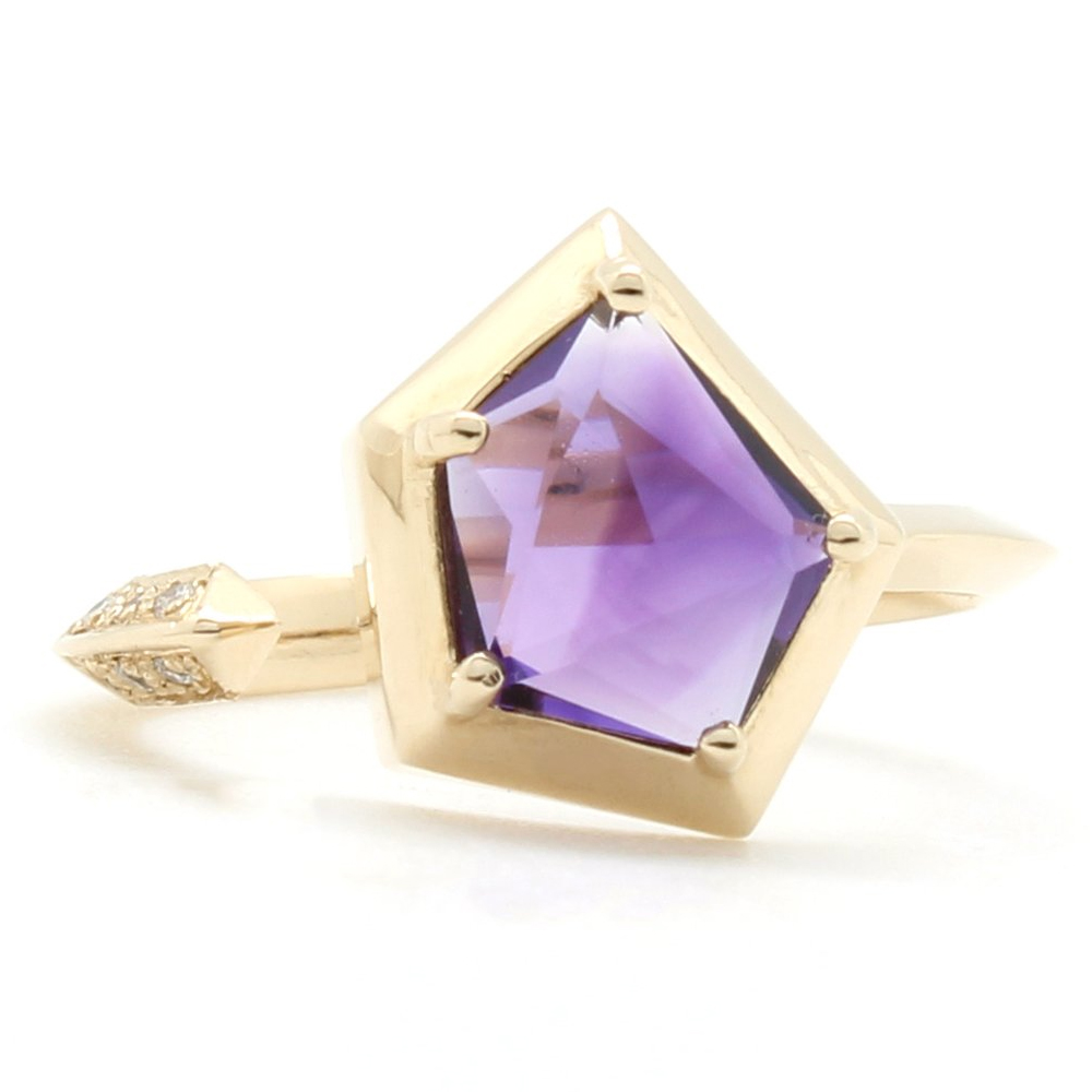Geo Cut Amethyst Ring