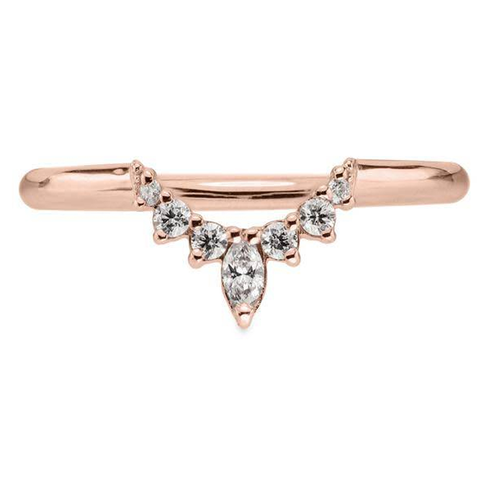 Etta Curved Diamond Rose Gold Band