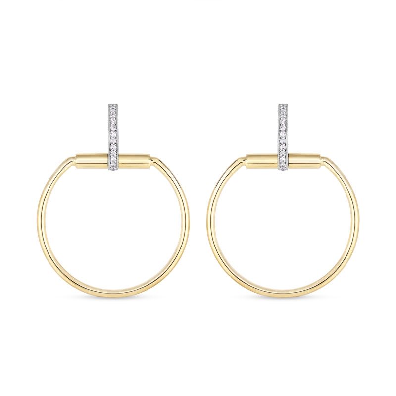 Roberto Coin 18KT GOLD DOUBLE CROSSOVER RING WITH DIAOMNDS