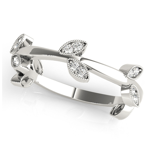 ELEGANT ROUND STACKABLE RING  METAL WHITE GOLD 14K