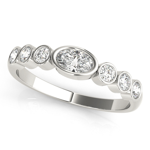 GRACE AND ELEGANT STACKABLE RING  METAL WHITE GOLD 14K