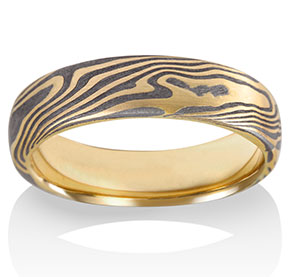 Chris Ploof  Maple Mokume in 18K Yellow Gold and Meteorite