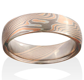 Chris Ploof  Birch Mokume in 14K Red Gold Pd500 and Silver