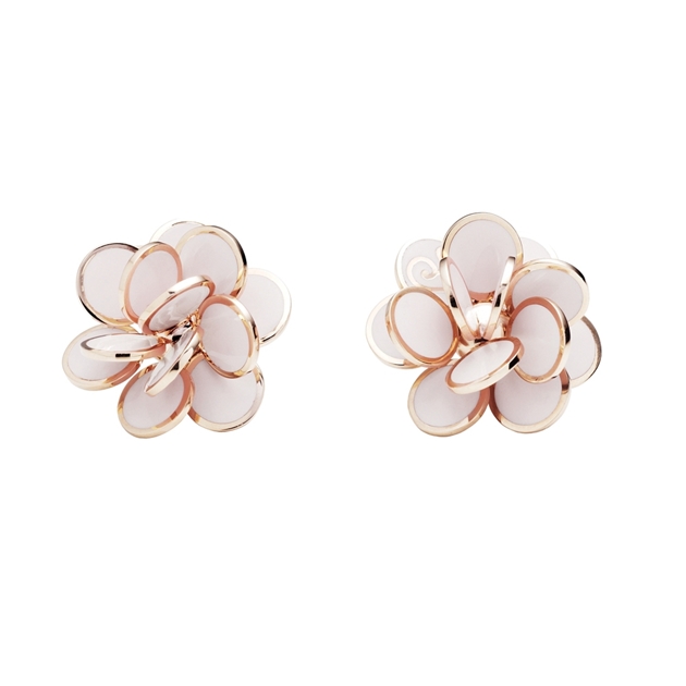 Chantecler Pink gold and white enamel earrings Chantecler Pink gold and white enamel earrings